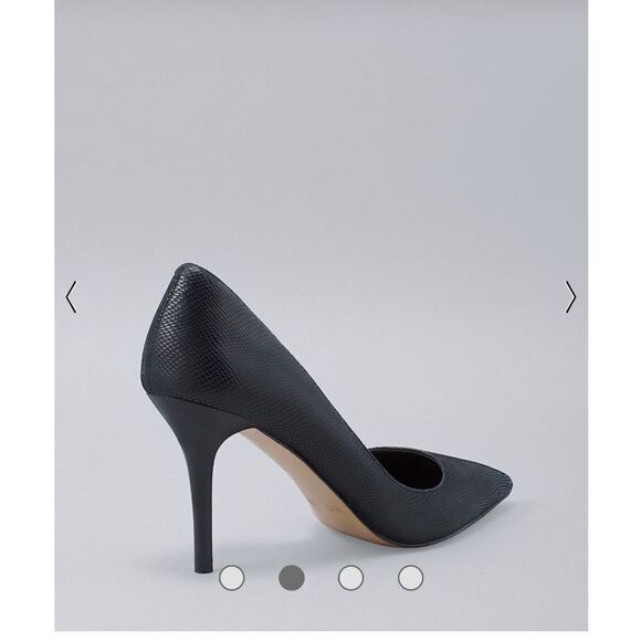 White House Black Market Ella Lizard Embossed D’orsay Pumps / Black/Size 9M - Picture 5 of 15
